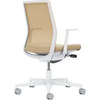 【組立設置込】コクヨ モネット 背メッシュ L型肘 ランバー無 背座同色 ウレタンキャスター ホワイトグレー×ソフトベージュ 1脚（直送品）