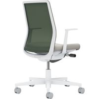 【組立設置込】コクヨ モネット 背メッシュ L型肘 ランバー無 背座ツートン ウレタンキャスター Wグレー×Lグレー×ディープグリーン 1脚（直送品）