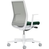 【組立設置込】コクヨ モネット 背メッシュ L型肘 ランバー無 背座ツートン ナイロンキャスター Wグレー×ディープグリーン×Lグレー 1脚（直送品）