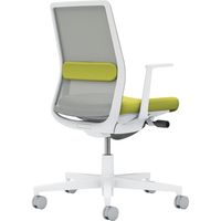 【組立設置込】コクヨ モネット 背メッシュ L型肘 ランバー付 背座ツートン ウレタンキャスター Wグレー×Lグレー×ライトオリーブ 1脚（直送品）