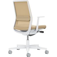 【組立設置込】コクヨ モネット 背メッシュ L型肘 ランバー付 背座同色 ナイロンキャスター ホワイトグレー×ソフトベージュ 1脚（直送品）