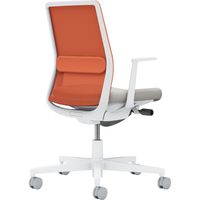 【組立設置込】コクヨ モネット 背メッシュ L型肘 ランバー付 背座ツートン ナイロンキャスター Wグレー×Lグレー×ソフトテラコッタ 1脚（直送品）