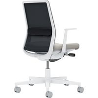 【組立設置込】コクヨ モネット 背メッシュ L型肘 ランバーブラック 背座ツートン ナイロンキャスター Wグレー×Lグレー×ブラック 1脚（直送品）