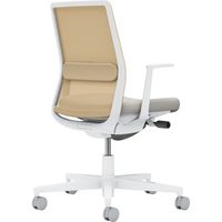 【組立設置込】コクヨ モネット 背メッシュ L型肘 ランバー付 背座ツートン ナイロンキャスター Wグレー×Lグレー×ソフトベージュ 1脚（直送品）