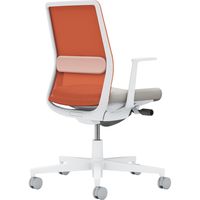 【組立設置込】コクヨ モネット 背メッシュ L型肘 ランバー付 背座ツートン ナイロンキャスター 白灰×LGY×Sテラコッタ×Aピンク 1脚（直送品）