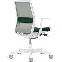 【組立設置込】コクヨ モネット 背メッシュ L型肘 ランバー付 背座ツートン ナイロンキャスター Wグレー×ディープグリーン×Lグレー 1脚（直送品）