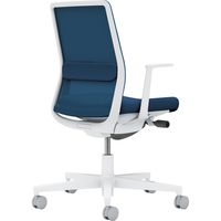 【組立設置込】コクヨ モネット 背メッシュ L型肘 ランバー付 背座同色 ナイロンキャスター ホワイトグレー×ネイビー 1脚（直送品）