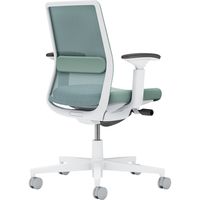【組立設置込】コクヨ モネット 背メッシュ 可動肘 ランバー付 背座同色 ナイロンキャスター ホワイトグレー×アッシュターコイズ 1脚（直送品）