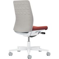 【組立設置込】コクヨ モネット クッション 肘無 ランバー無 背座ツートン ウレタンキャスター Wグレー×パーシアンレッド×Lグレー 1脚（直送品）