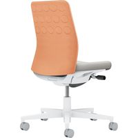 【組立設置込】コクヨ モネット クッション 肘無 ランバー無 背座ツートン ウレタンキャスター Wグレー×Lグレー×ペールテラコッタ 1脚（直送品）
