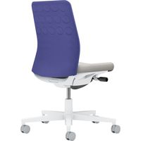 【組立設置込】コクヨ モネット クッション 肘無 ランバー無 背座ツートン ウレタンキャスター Wグレー×Lグレー×ディープパープル 1脚（直送品）