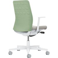 【組立設置込】コクヨ モネット クッション L型肘 ランバー無 背座ツートン ウレタンキャスター Wグレー×Lグレー×パウダーミント 1脚（直送品）