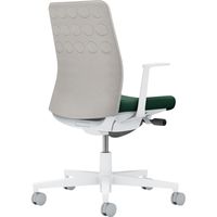 【組立設置込】コクヨ モネット クッション L型肘 ランバー無 背座ツートン ウレタンキャスター Wグレー×ディープグリーン×Lグレー 1脚（直送品）