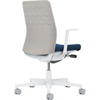 【組立設置込】コクヨ モネット クッション L型肘 ランバー無 背座ツートン ウレタンキャスター Wグレー×ネイビー×ライトグレー 1脚（直送品）