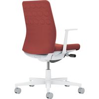 【組立設置込】コクヨ モネット クッション L型肘 ランバー無 背座同色 ナイロンキャスター ホワイトグレー×パーシアンレッド 1脚（直送品）