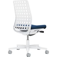 【組立設置込】コクヨ モネット 背樹脂 肘無 ランバー無 背座ツートン ナイロンキャスター ホワイトグレー×ネイビー 1脚（直送品）