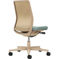 【組立設置込】コクヨ モネット 背メッシュ 肘無 ランバー無 背座ツートン ナイロンキャスター ソフトベージュ×アッシュターコイズ 1脚（直送品）