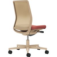 【組立設置込】コクヨ モネット 背メッシュ 肘無 ランバー無 背座ツートン ナイロンキャスター ソフトベージュ×パーシアンレッド 1脚（直送品）