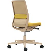 【組立設置込】コクヨ モネット 背メッシュ 肘無 ランバー付 背座ツートン ウレタンキャスター ソフトベージュ×オリーブイエロー 1脚（直送品）