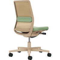 【組立設置込】コクヨ モネット 背メッシュ 肘無 ランバー付 背座ツートン ウレタンキャスター ソフトベージュ×パウダーミント 1脚（直送品）