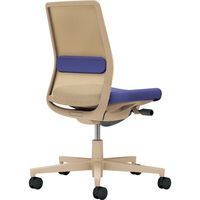 【組立設置込】コクヨ モネット 背メッシュ 肘無 ランバー付 背座ツートン ウレタンキャスター ソフトベージュ×ディープパープル 1脚（直送品）