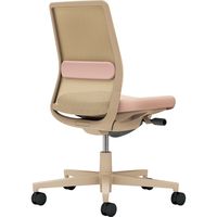 【組立設置込】コクヨ モネット 背メッシュ 肘無 ランバー付 背座ツートン ウレタンキャスター ソフトベージュ×アッシュピンク 1脚（直送品）