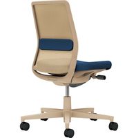 【組立設置込】コクヨ モネット 背メッシュ 肘無 ランバー付 背座ツートン ウレタンキャスター ソフトベージュ×ネイビー 1脚（直送品）