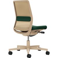 【組立設置込】コクヨ モネット 背メッシュ 肘無 ランバー付 背座ツートン ウレタンキャスター ソフトベージュ×ディープグリーン 1脚（直送品）