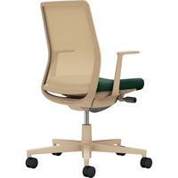 【組立設置込】コクヨ モネット 背メッシュ L型肘 ランバー無 背座ツートン ウレタンキャスター ソフトベージュ×ディープグリーン 1脚（直送品）