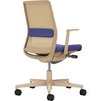 【組立設置込】コクヨ モネット 背メッシュ L型肘 ランバー付 背座ツートン ナイロンキャスター ソフトベージュ×ディープパープル 1脚（直送品）
