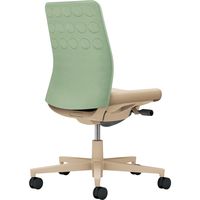 【組立設置込】コクヨ モネット クッション 肘無 ランバー無 背座ツートン ナイロンキャスター パウダーミント×ソフトベージュ 1脚（直送品）