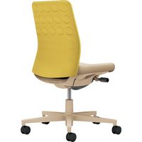 【組立設置込】コクヨ モネット クッション 肘無 ランバー無 背座ツートン ナイロンキャスター オリーブイエロー×ソフトベージュ 1脚（直送品）