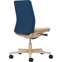 【組立設置込】コクヨ モネット クッション 肘無 ランバー無 背座ツートン ナイロンキャスター ネイビー×ソフトベージュ 1脚（直送品）