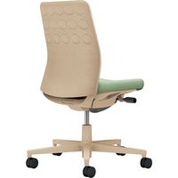 【組立設置込】コクヨ モネット クッション 肘無 ランバー無 背座ツートン ナイロンキャスター ソフトベージュ×パウダーミント 1脚（直送品）