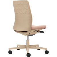 【組立設置込】コクヨ モネット クッション 肘無 ランバー無 背座ツートン ナイロンキャスター ソフトベージュ×アッシュピンク 1脚（直送品）