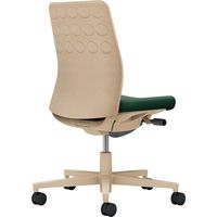 【組立設置込】コクヨ モネット クッション 肘無 ランバー無 背座ツートン ナイロンキャスター ソフトベージュ×ディープグリーン 1脚（直送品）