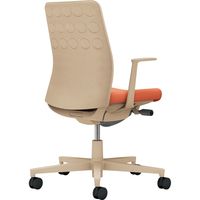 【組立設置込】コクヨ モネット クッション L型肘 ランバー無 背座ツートン ウレタンキャスター ソフトベージュ×ソフトテラコッタ 1脚（直送品）