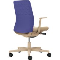 【組立設置込】コクヨ モネット クッション L型肘 ランバー無 背座ツートン ウレタンキャスター ディープパープル×ソフトベージュ 1脚（直送品）