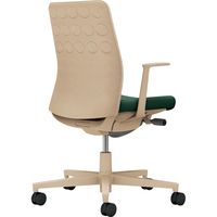 【組立設置込】コクヨ モネット クッション L型肘 ランバー無 背座ツートン ウレタンキャスター ソフトベージュ×ディープグリーン 1脚（直送品）