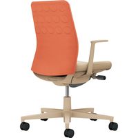 【組立設置込】コクヨ モネット クッション L型肘 ランバー無 背座ツートン ナイロンキャスター ソフトテラコッタ×ソフトベージュ 1脚（直送品）