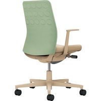 【組立設置込】コクヨ モネット クッション L型肘 ランバー無 背座ツートン ナイロンキャスター パウダーミント×ソフトベージュ 1脚（直送品）