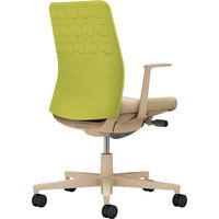【組立設置込】コクヨ モネット クッション L型肘 ランバー無 背座ツートン ナイロンキャスター ライトオリーブ×ソフトベージュ 1脚（直送品）