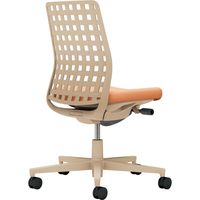 【組立設置込】コクヨ モネット 背樹脂 肘無 ランバー無 背座ツートン ウレタンキャスター ソフトベージュ×ペールテラコッタ 1脚（直送品）