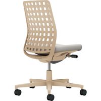 【組立設置込】コクヨ モネット 背樹脂 肘無 ランバー無 背座ツートン ウレタンキャスター ソフトベージュ×ライトグレー 1脚（直送品）