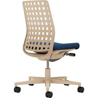 【組立設置込】コクヨ モネット 背樹脂 肘無 ランバー無 背座ツートン ナイロンキャスター ソフトベージュ×ネイビー 1脚（直送品）