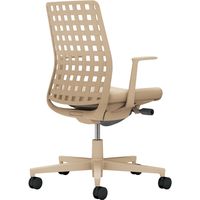 【組立設置込】コクヨ モネット 背樹脂 L型肘 ランバー無 背座ツートン ウレタンキャスター ソフトベージュ×ソフトベージュ 1脚（直送品）