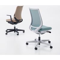 【組立設置込】コクヨ ミトラ2 布 アディショナルバック ランバー付 可動肘 白脚 ナイロンキャスター ホワイトグレー×ライトオリーブ １脚（直送品）