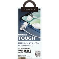 PGA Bluetooth(R) 5.0搭載 ワイヤレスステレオイヤホン タフケーブル/カナルタイプ ホワイト PG-BTE12CE2WH 1個