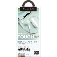 PGA Bluetooth(R) 5.0搭載 ワイヤレスステレオイヤホン タフケーブル/インナーイヤータイプ ホワイト PG-BTE12TC2WH 1個
