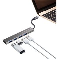 サンワサプライ USB Type-C 4ポートスリムハブ USB-3TCH25SN 1個
